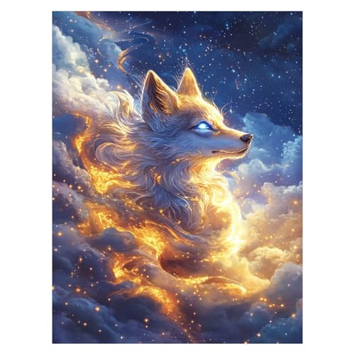 DIY 狼 数字油絵 星空 数字塗り絵画 手芸キット 40x30 cm 絵画 インテリア 手作りキット ビッグサイズ 複数サイズ 子供 初心者 ペイントバイナンバー 画材 Painting by Numbers 適用対象そして自宅 壁飾り お歳暮誕生日プレ