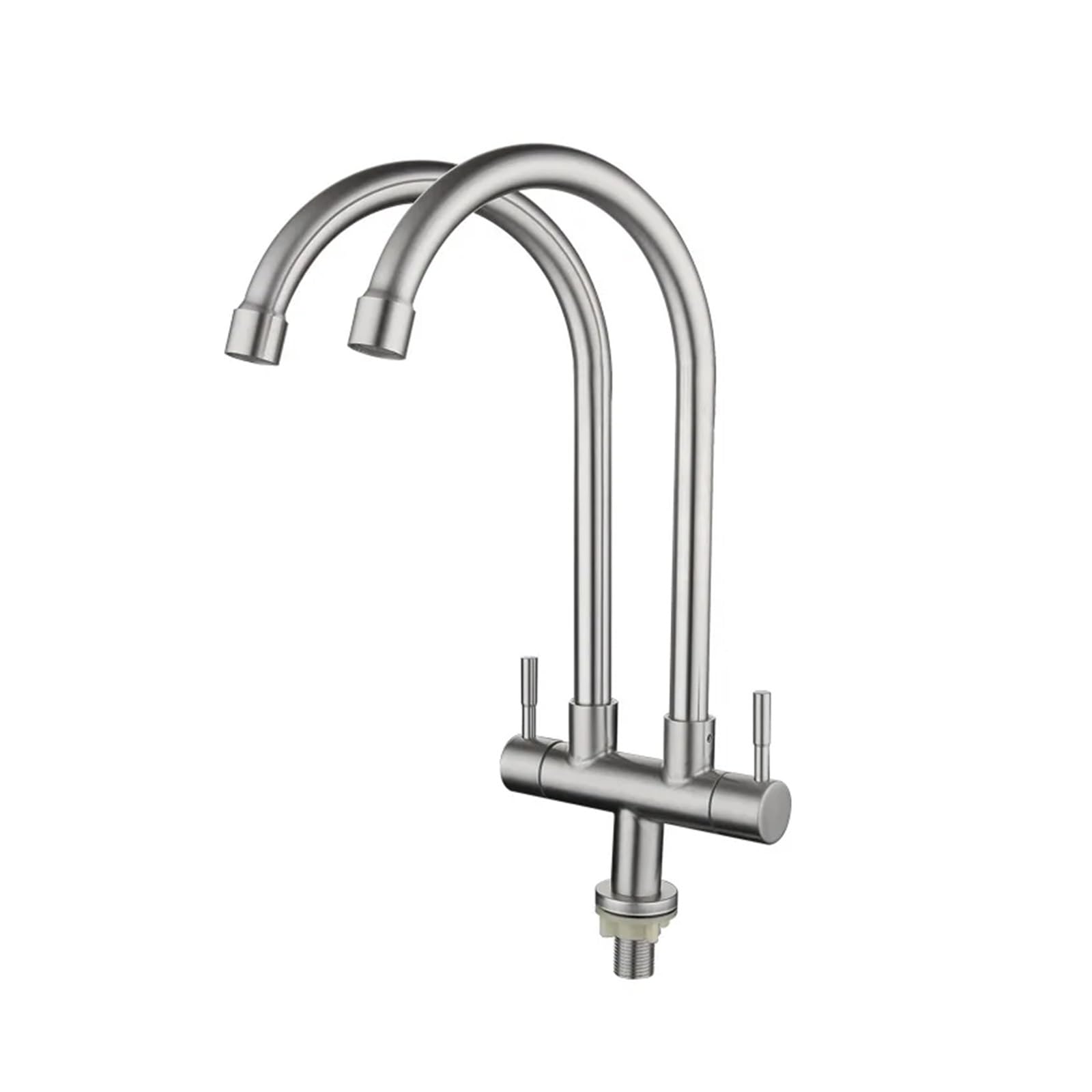 Grifo de acero inoxidable 304 giratorio con doble salida y control práctico de doble manija