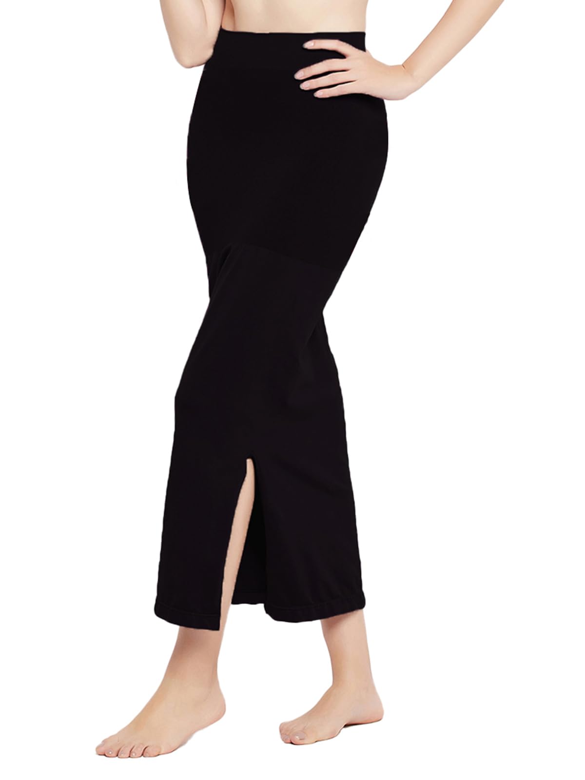 clovia Women's Petticoat Style Saree Shapewear with Side Slit in Violet-picture-38