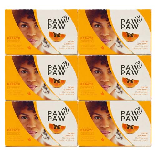 E de B Paw Paw Skin & Body Clarifying Bar Soap Papaye Papaya Extracted with Vitamin E, 180g./6.3oz. (Pack of 6)