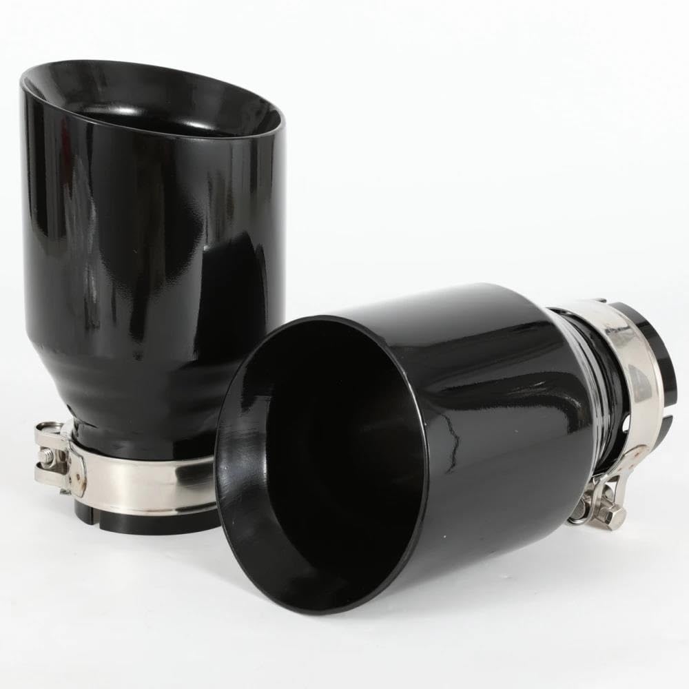 Dla Benz 2 PC Samochodu Zmodyfikowana Rura Wydechowa Ze Stali Nierdzewnej Błyszcząca Czarna Fazowana Końcówka Tłumika Akcesoria Samochodowe Stylizacja(60MM IN 89MM OUT)