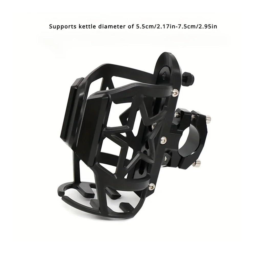 Portabotellas Motocicleta Portavasos para De Motocicleta Aleación Aluminio, Portabotellas Agua para Bicicleta, Sin Necesidad Perforar Agujeros