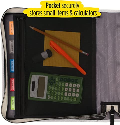 Five Star Binder - Zipper Binder 2 Inch 3-Ring Binder For School, Expansion Panel And Expanding File, 580 Sheet Capacity - Blue #TOP5