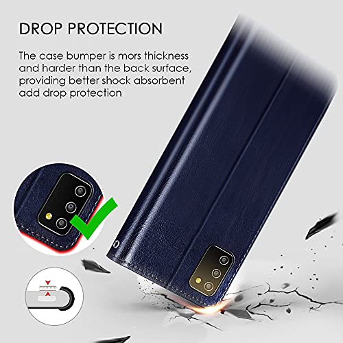 Image of WOW IMAGINE Shock Proof Flip Case Back Cover for Samsung Galaxy A52 5G | A52s 5G | A52 4G (Flexible | Leather Finish | Card Pockets Wallet & Stand | Blue)