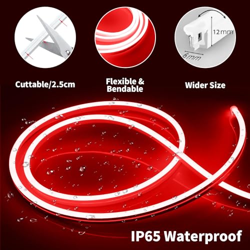 iNextStation Red LED Light Strip 16.4FT Neon Rope Lights (with DC12V Plug) by iNextStation - Used condition - Image 2