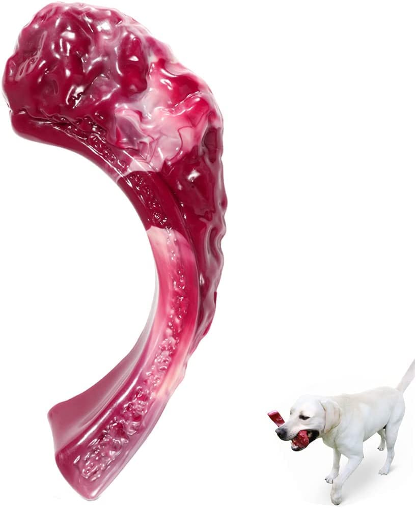 Indestructible Dog Chew Toys for Aggressive Chewers Large Breed,Real Beef/Peanut/Bacon Flavor Durable Dog Teething Chew Toys Bones for Large / Medium Dogs (Beef)