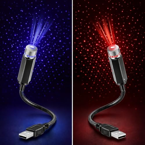 Image of Storejacks Interior Car and Room Roof Star Laser Light with LED Starry Galaxy Projection, USB Powered Ambient Atmosphere Projector for Home Decoration, Bedroom, Car Interior Mood Lighting