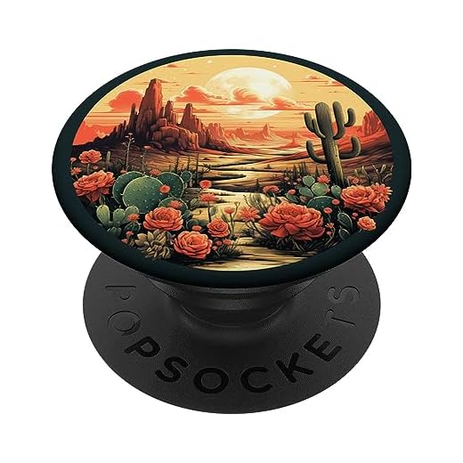 Full Moon Cactus Desert Boho Roses Flowers Botanical Floral PopSockets mit austauschbarem PopGrip