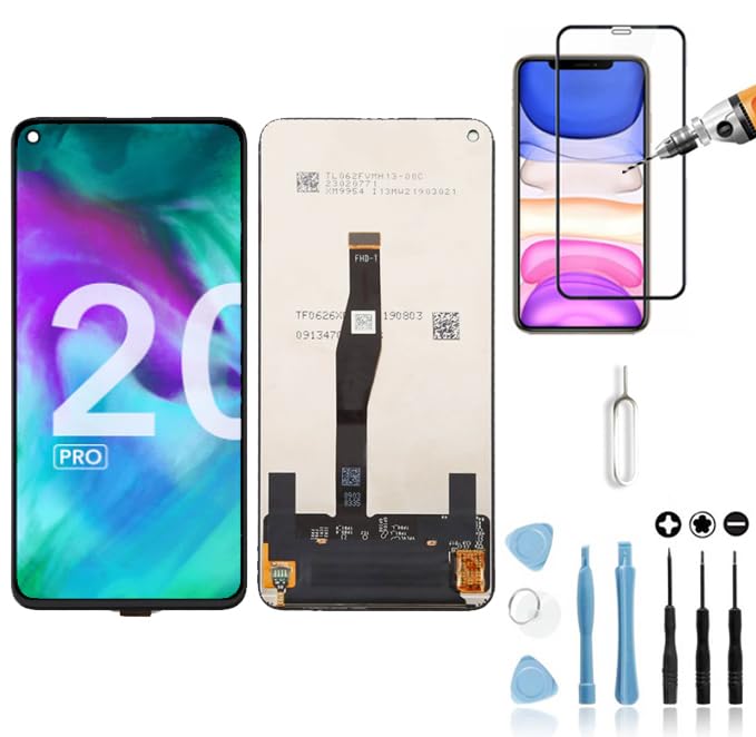 Mobilevie Écran Compatible avec Huawei Honor 20/Honor 20 Pro/Honor 20S/Nova 5T Noir : Écran Remplacement LCD + Vitre Tactile Haute Qualité Facile-à-Monter sans...