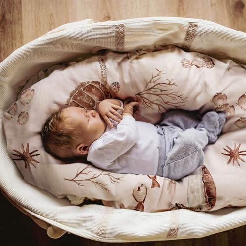 Image of Gllquen Baby Bassinet Sheets 2-Pack for Baby Girl Boy Sea Turtle