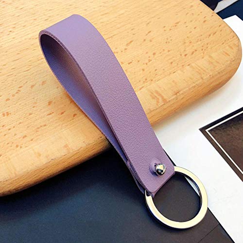 LINWX 2 Stücke Handgemachte Handschlaufe Schlüsselhalter Kunstleder Seil PU Schlüsselbund Schlüsselbund Männer Frauen Schlüsselanhänger Auto Anhänger Zubehör, Farbe 4 Cover