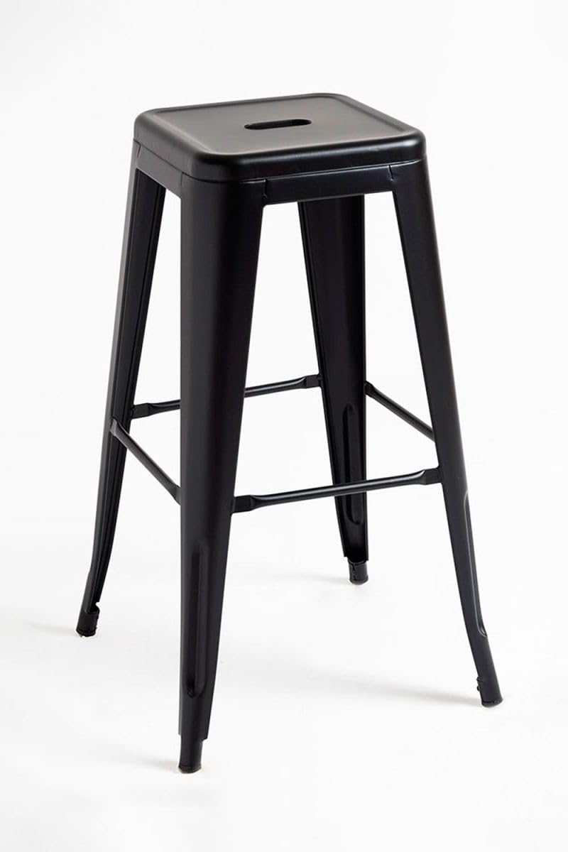 Regalos Miguel - Pack 2 Taburetes Torix Altos 76 cm - Negro Mate
