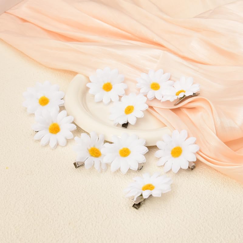 Miniatura 3 de Pinzas para el pelo de girasol de margaritas para mujeres y niñas, pinzas para el pelo de margaritas blancas, pasadores de pelo de girasol,