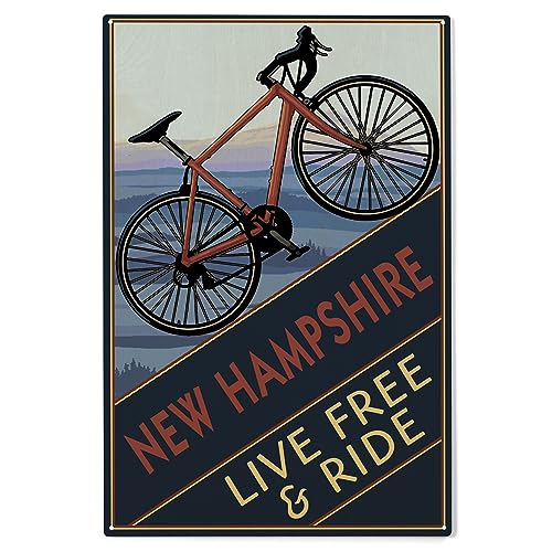 Lantern Press New Hampshire Mountain Bike Sign