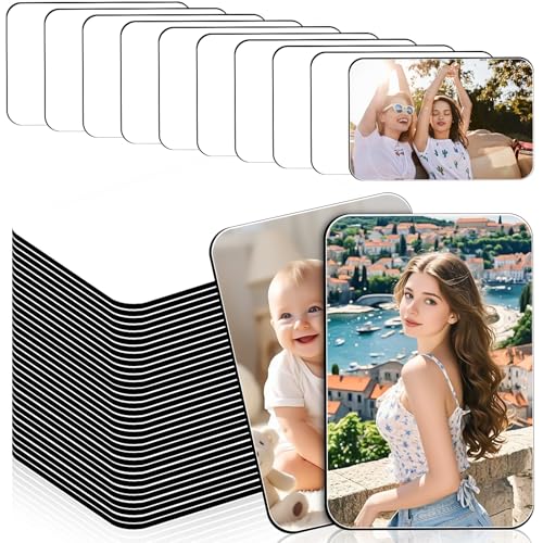 50 Stück Sublimations Magnet Rohlinge, 5.5×7.5cm Blanko Kühlschrank Magnete, DIY Dekorative Quadratische Magnete Selbst Gestalten, Magnetisch Aufkleber für Whiteboard Büro Wand Tür Dekorativ