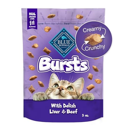 Blue Buffalo Bursts Liver & Beef Crunchy & Creamy Cat Treats, 5 oz