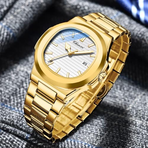 Image of Gosasa Fashion Men's Watches Date Business Watch Stainless Steel Luxury Style Luminous Quartz Waterproof Analog Display Male Wristwatch