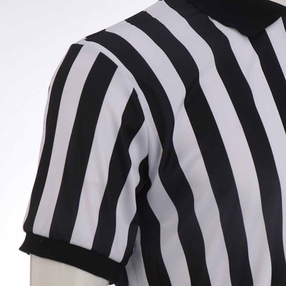 Camiseta Deportiva Oficial De Árbitro a Rayas Blancas Y Negras para Hombre, Camiseta De Árbitro con Cuello Y Cremallera, Uniforme Profesional De Árbitro
