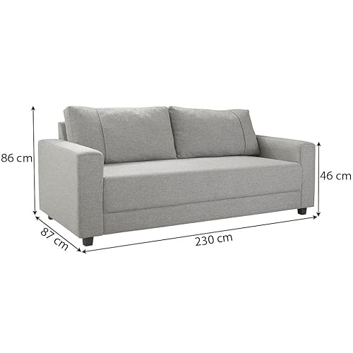 Sofá 3,5 Lugares Herval Clean, Linho Cinza