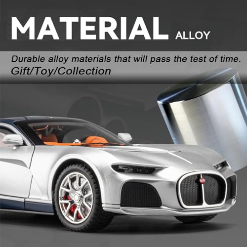 Image of Invite Enterprise 1:24 Bugatti Toy Car, Atlantic Alloy Die Cast Cars Model Car For Kids Birthday Christmas Party Gift, Pull Back Toy Cars With Sound And Light ?Colors As Per Stock?