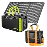 MARBERO 150W Peak Solar Generator 150Wh Portable Power Station with Carry Case and Solar Panel Included Camping Power Supply with AC Outlet DC USB Ports for Outdoor