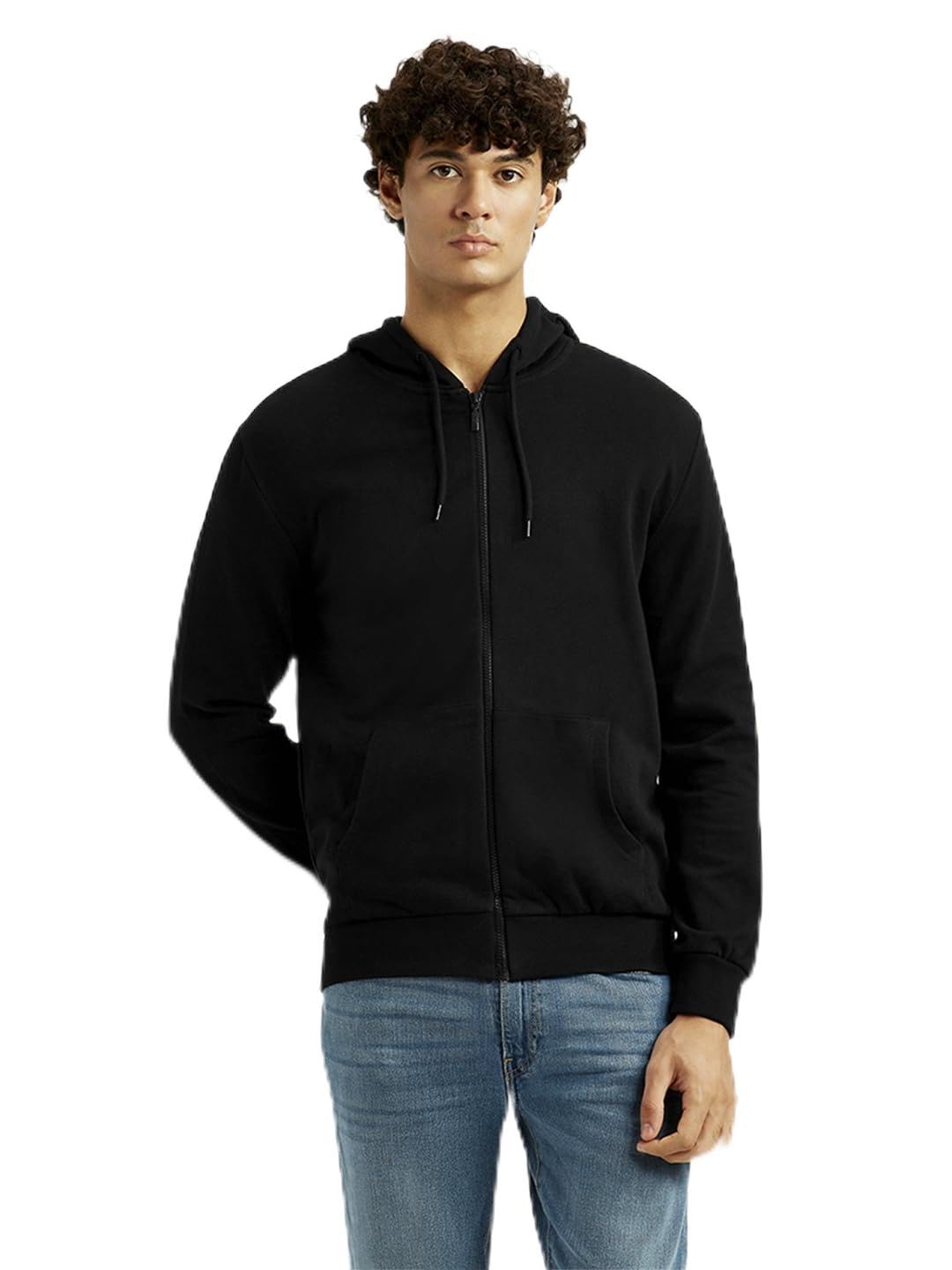 Levi's Men's Solid Black Hooded Sweatshirt-picture-15