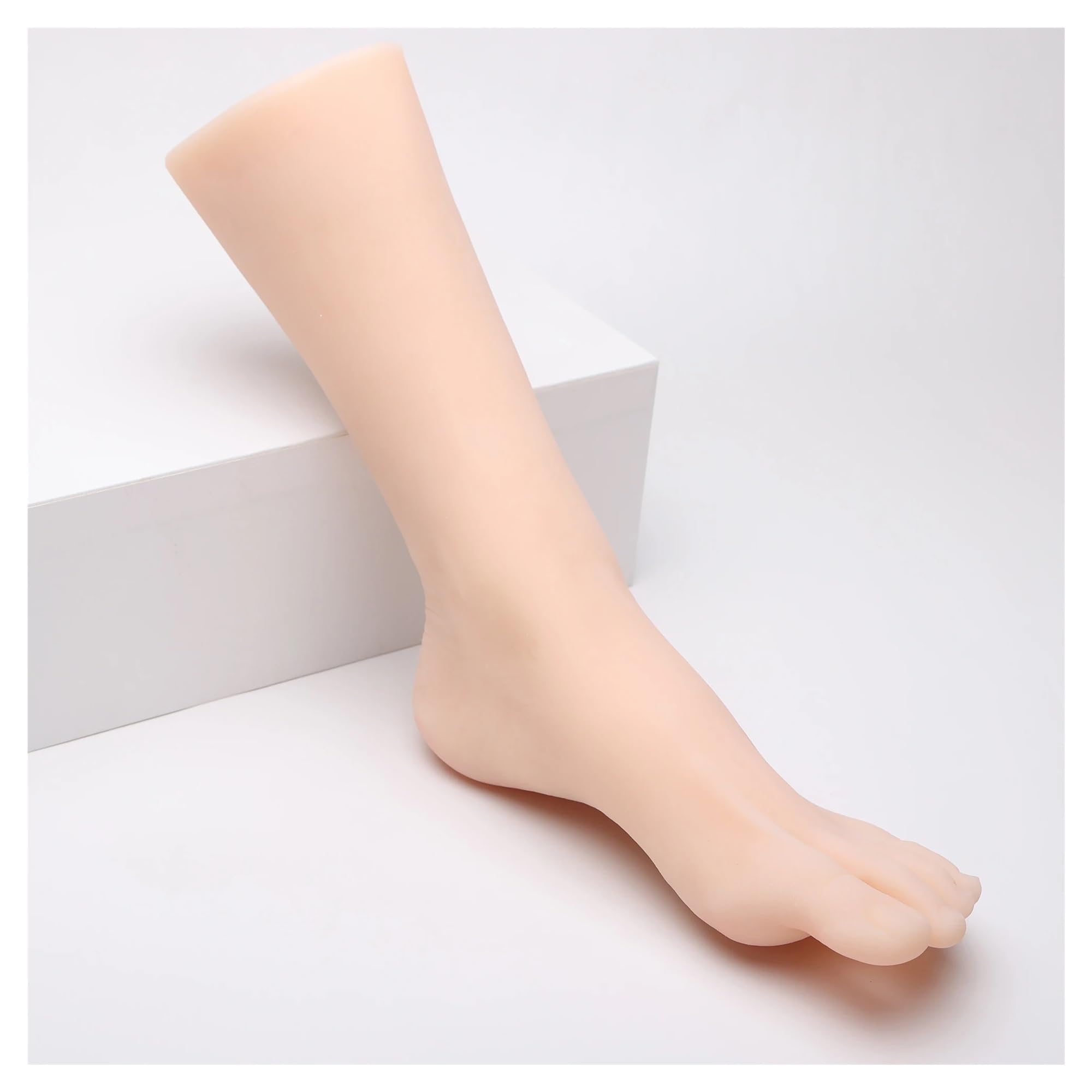 Model kobiecej stopy z łydką Manicure symulacja praktyka paznokcie u stóp fetysz stopy żel krzemionkowy Model manekina 1:1 prawdziwy T3906 TPE(Wheat Toes No bone,One pair)