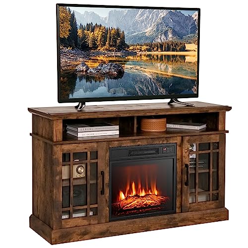 Tangkula Electric Fireplace TV Stand for TVs Up to 50 Inch, Fireplace