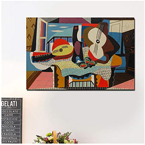 Pablo Picasso Mandolina y guitarra Lienzo Pintura Carteles Impresiones Mármol Arte de...