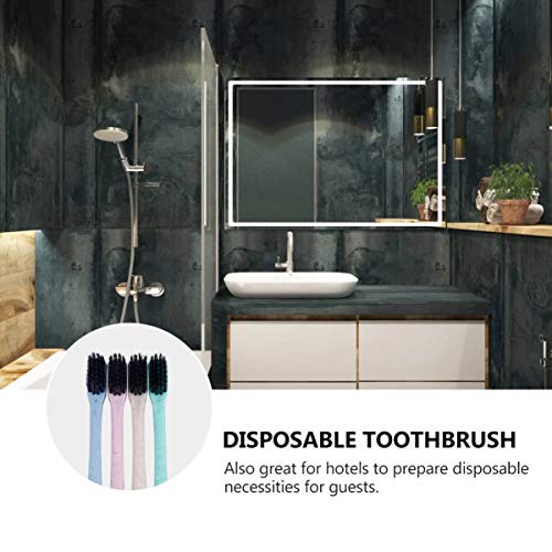 EXCEART Escova de Dente Descartável Escova de Dente de Plástico Portátil para Viagem de Utensílios D