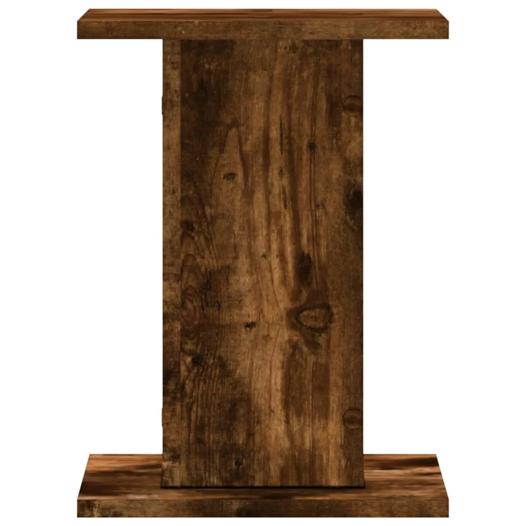 Lot de 2 Support d'enceinte, Support de Haut-Parleur Pieds d'enceinte Supports pour Enceinte 2 pcs chêne fumé Bois d'ingénierie