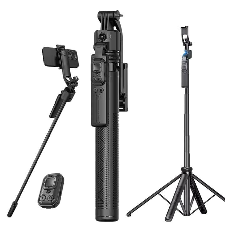 AI-Powered 178 CM Selfie Stick Tripod | Gimbal Sensor Auto Face & Body Tracking | 360° Rotating Stand for Mobile, Camera, Vlogging, Video Shooting & Content Creation-picture-18