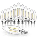 Hizashi E12 Candelabra Bulb 40 watt Equivalent, Dimmable Candelabra LED Light Bulbs Soft White 3000K, 90+CRI 4W 450LM B10 LED Candle Bulb, Candelabra Base, UL Listed, 12 Pack