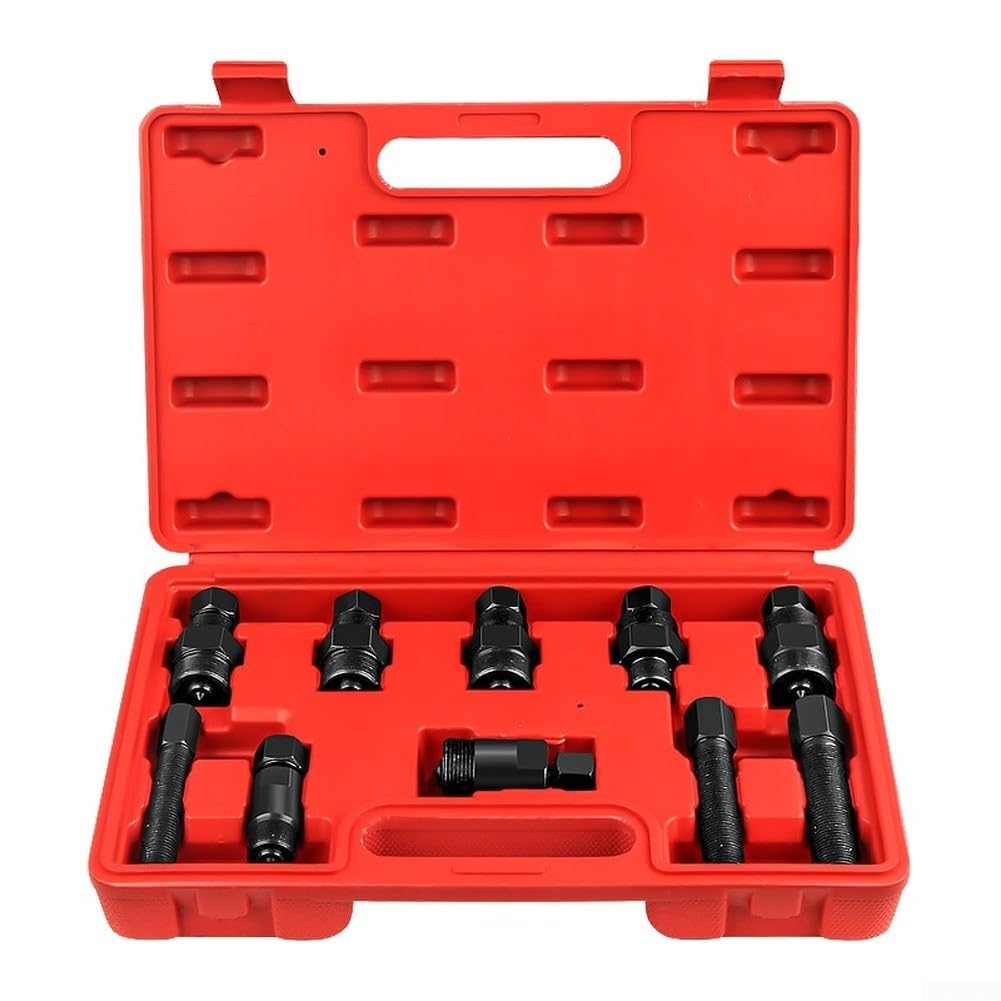Juego de herramientas para extractor magneto, 10 piezas, de acero 45#CR, para desmontaje del volante, tratado térmicamente con cabeza hexagonal para una reparación segura del motor, color negro