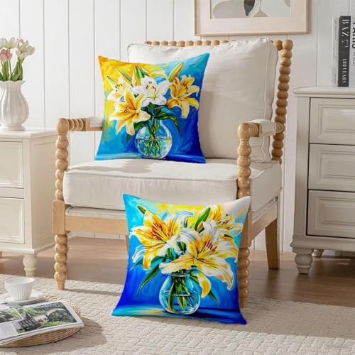 Housses de coussin velours double face 70x70 cm décoratives jaune - 4