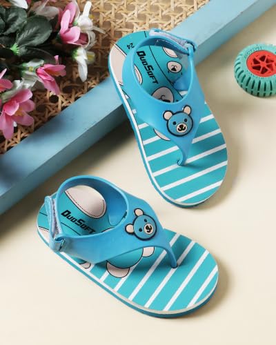 Image of Duosoft Kids Flip Flop Sandals with Bear Motif, Slippers for Baby Girl and Baby Boy, Indoor and Outdoor Slipper for Kids with Strap (K-402)