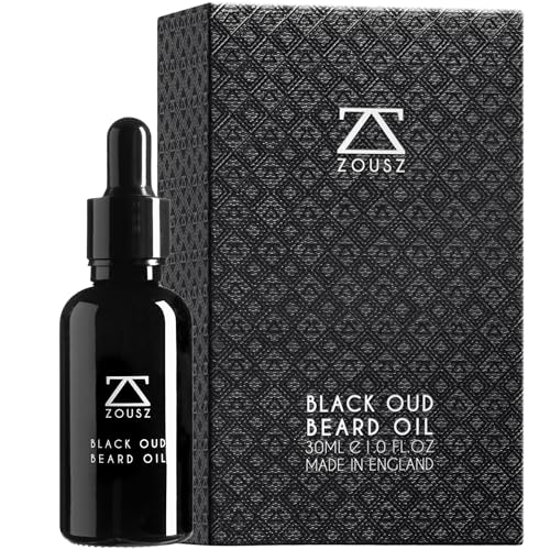 ZOUSZ Black Oud Aceite para Barba para Hombres, Hidratante y Acondicionador para Barba, Esencial para el Cuidado de la Barba No Graso, Aceite Natural para el Crecimiento, Regalo para Hombres, 30ml