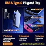 2.4GHz Wireless Gaming Headset for PC, Ps5, Ps4 - Lossless Audio USB & Type-C Ultra Stable Gaming Headphones with Flip Microphone, 40-Hr Battery Gamer Headset for Switch, Laptop, Mobile, Mac - Image 5