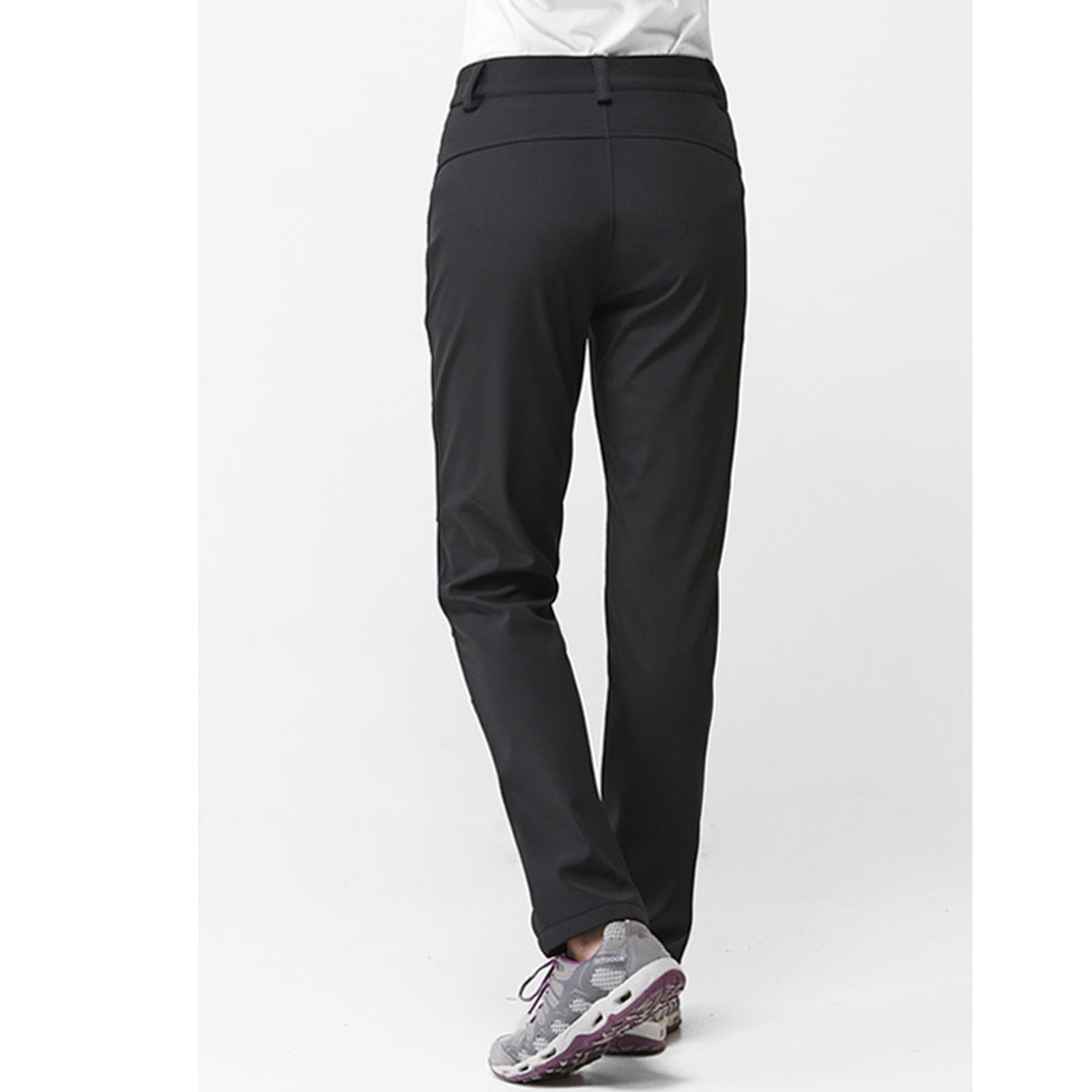 Dawwoti Pantalon De Ski Femme avec Poche À Fermeture Éclair, des Tenues De Ski Thermique Imperméable Épais Pantalon Voyage en Peluche Golf pour Les Femmes Pêche Sports d'hiver Coque Souple et