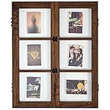 Amazon Brand &ndash; Stone & Beam Modern Windowpane Wood Picture Frame, 29.6'H, Walnut and Black