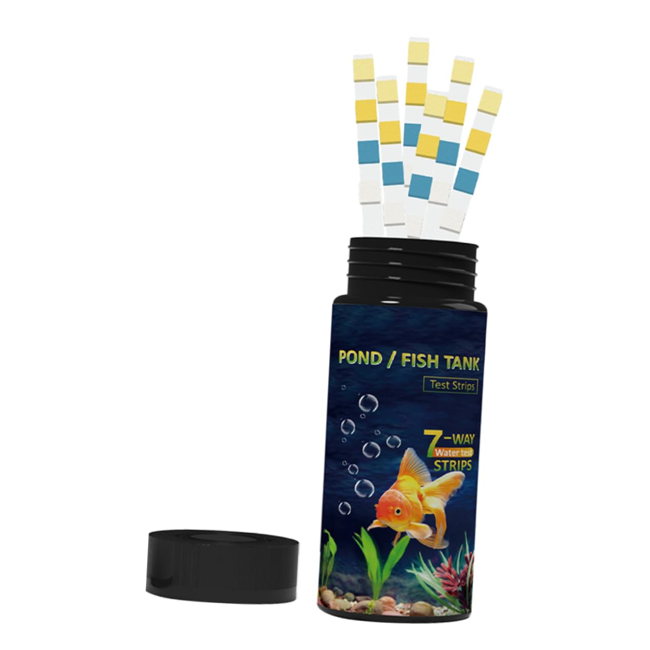 Luxshiny 5sets 7-in-1 Aquarium Water Test Strips Pond Pool Water Quality Kit Fast Accurate Testing 50pcs*5