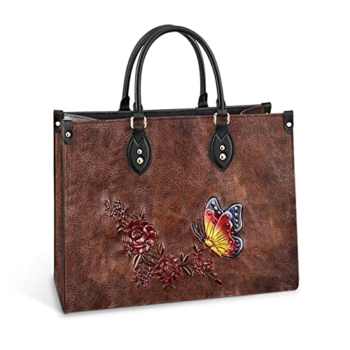 64HYDRO Butterfly Flower Gorgeous Women Handbag Shoulder Bag - Travel Work Leather Bag - TTAZ1811017