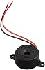 DC 3-24V Electronic Buzzer Small Enclosed Piezo Beeper with Wires, 85dB High Volume Alarm Automotive DIY Projects, Black