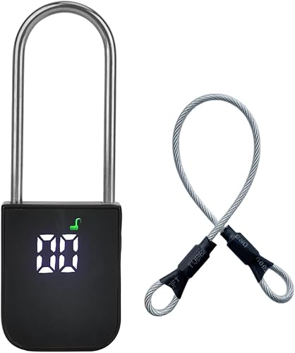 Candado con temporizador de 99 días, sincronización máxima de más de 3 meses con pantalla LCD, candado cronometrado recargable por USB, añade cable