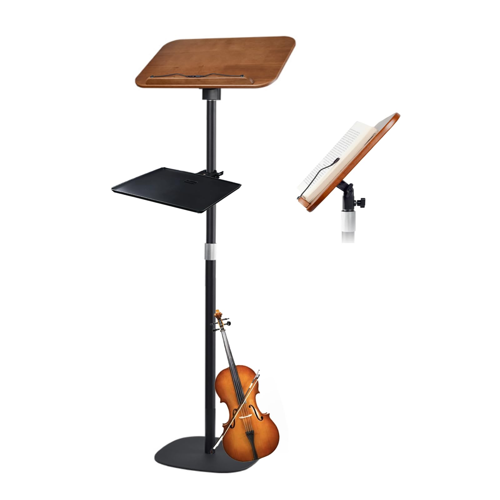 Soporte para libros de pie ajustable a 67 pulgadas, soporte para libros para leer manos libres con pedestal, hoja de música de madera, podio, Biblia y Lectern, soportes de exhibición de libros de