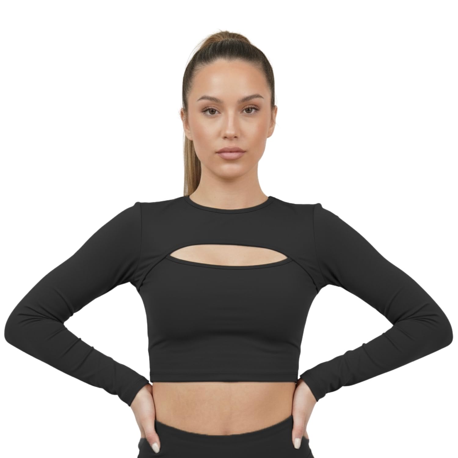 NEVER LOSE Women’s Stylish Cut-Out Seamless Crop Top | Slim Fit Compression Full Sleeve Gym & Multisport Workout Top - Review, Price and Buying Guide