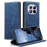 KZB Handyhülle für Xiaomi Redmi Note 15 Pro 5G Hülle Premium Leder Klappbar Tasche Flip Hülle Magnet Kartenfach Standfunktion Klapphülle Schutzhülle für Redmi Note 15 Pro 5G - Blau