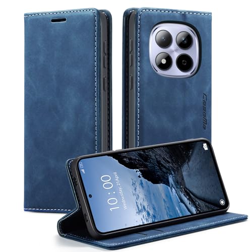 KZB Handyhülle für Xiaomi Redmi Note 15 Pro 5G Hülle Premium Leder Klappbar Tasche Flip Hülle Magnet Kartenfach Standfunktion Klapphülle Schutzhülle für Redmi Note 15 Pro 5G - Blau