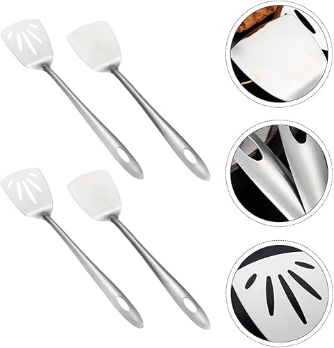 Miniatura 2 de Hemoton 4 espátulas de acero inoxidable ranuradas, espátulas antiadherentes de pescado para panqueques, huevos, utensilios de cocina para ollas,