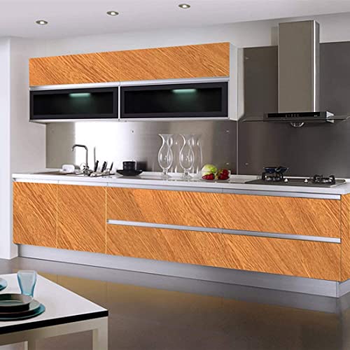 Image of KASHIVAL Self Adhesive Vinyl Wall Paper Wood Grain PVC Old Furniture Vinyl Stickers Wooden Door Desktop PVC-Wall Papers Kitchen-Cupboard /Shelf Liner Sheet(Size : 60 * 200 cm) (Light Wooden A31)